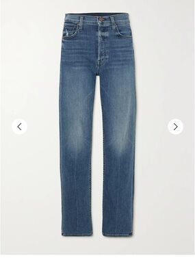 Mother Tomcat Hover 30” Inseam Straight-Leg Blue Jeans